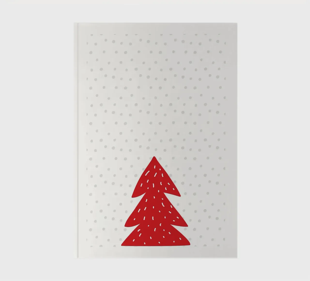 Albero di Natale rosso con neve diario da bazi