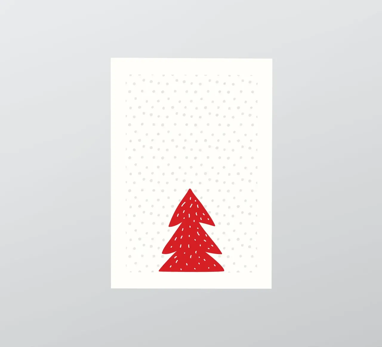 Albero di Natale rosso con neve adesivo da bazi