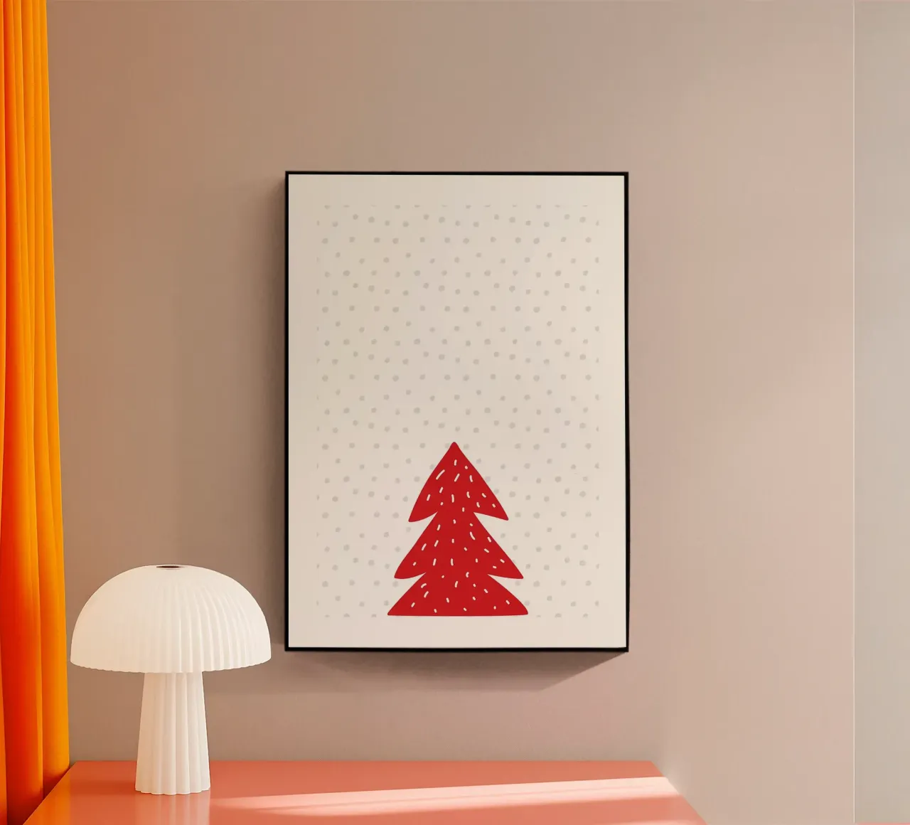 Albero di Natale rosso con neve plexiglass da bazi
