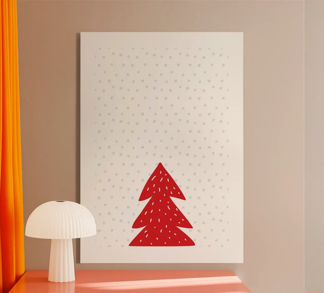 Albero di Natale rosso con neve plexiglass da bazi