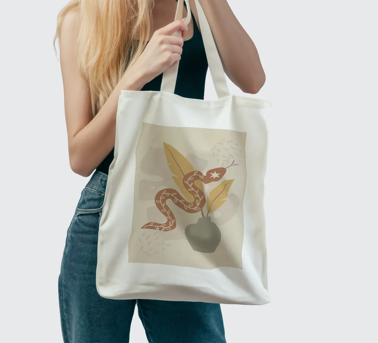 Flusso di serpenti borsa in juta da bazi