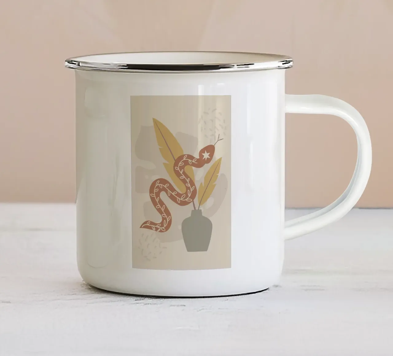 Flusso di serpenti tazza in smalto da bazi