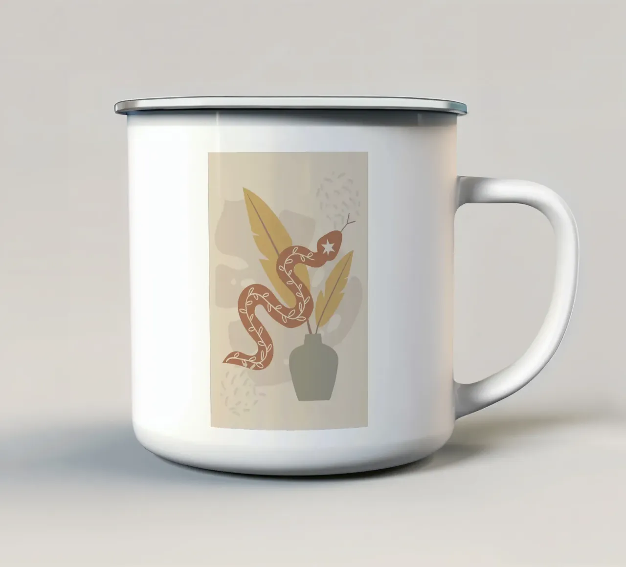 Flusso di serpenti tazza in smalto da bazi