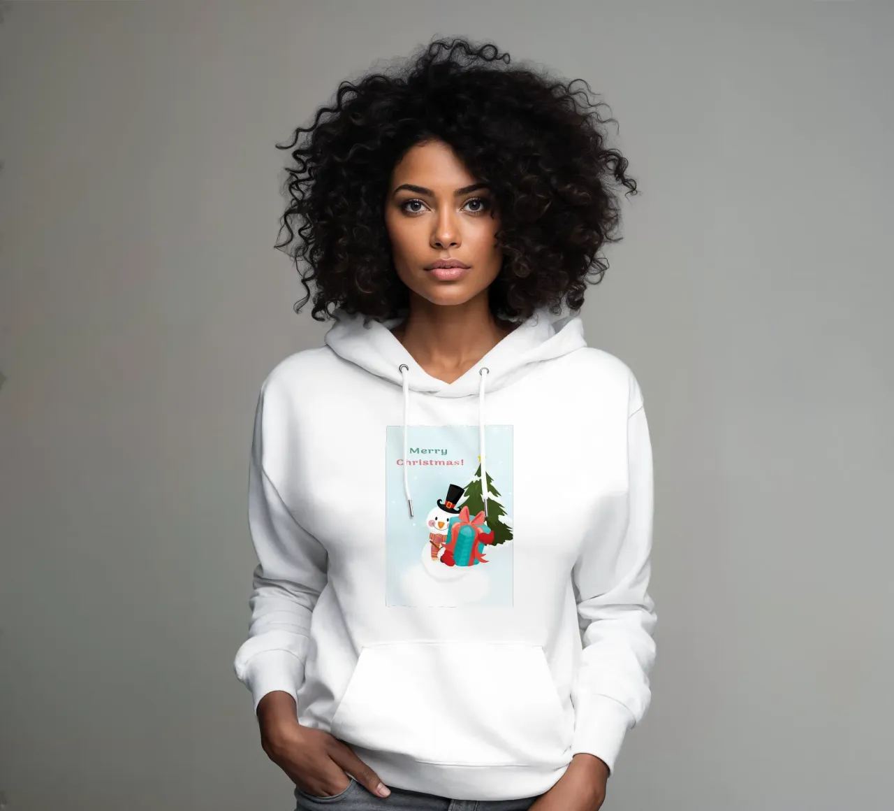 Simpatico pupazzo di neve felpa con cappuccio da Nina Wolf