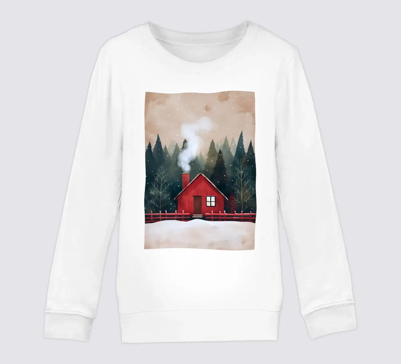 Accogliente cabina rossa in inverno felpa bambino da Nina Wolf