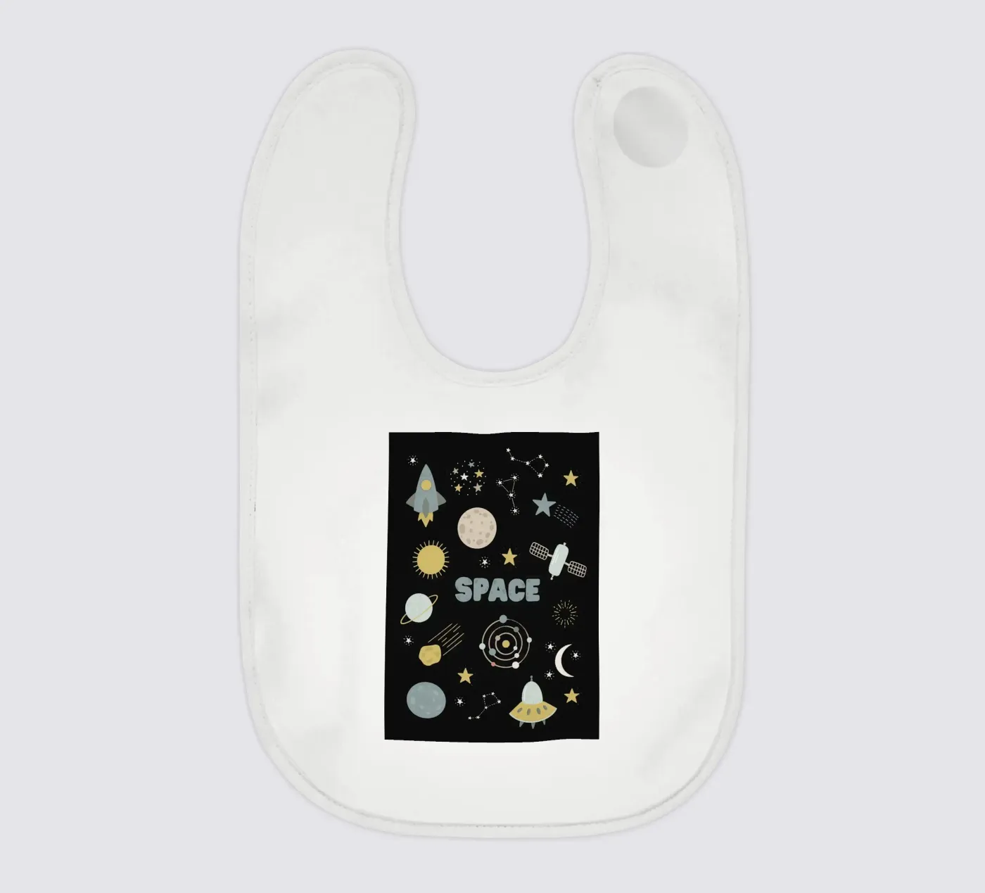 Space baby bib by bazi