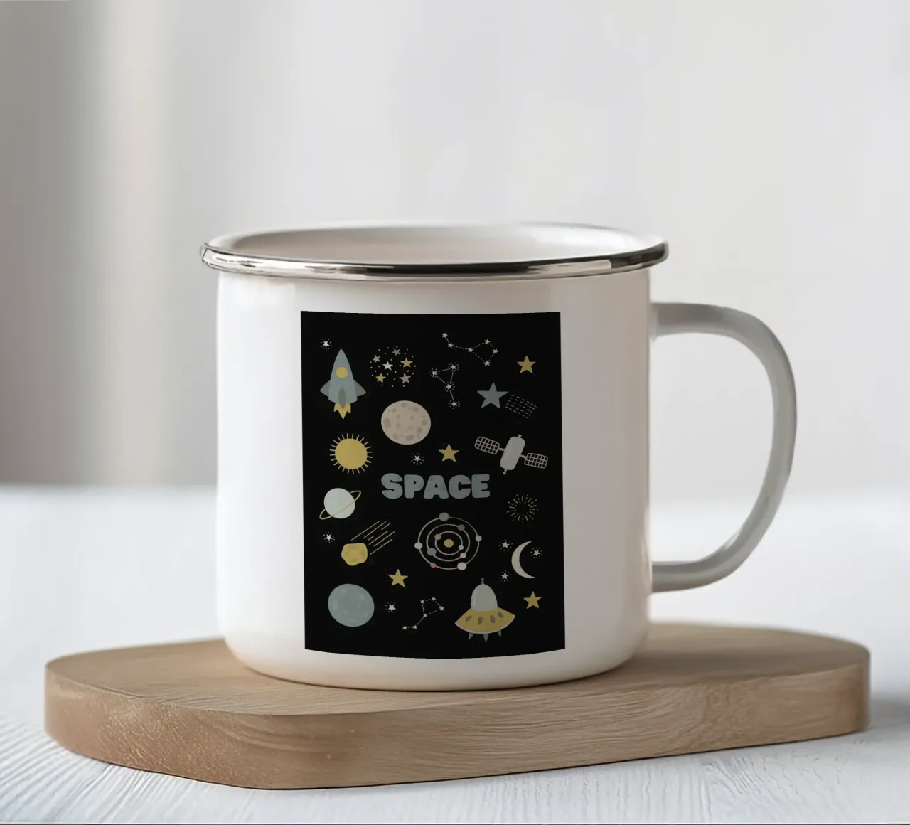 Spazio tazza in smalto da bazi