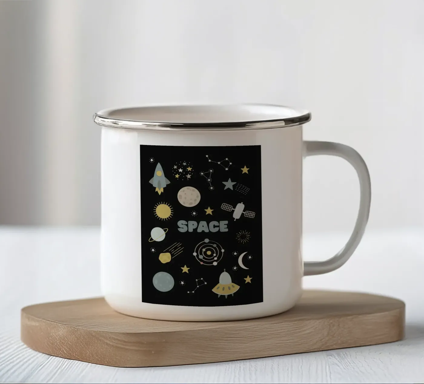 Space enamel mug by bazi
