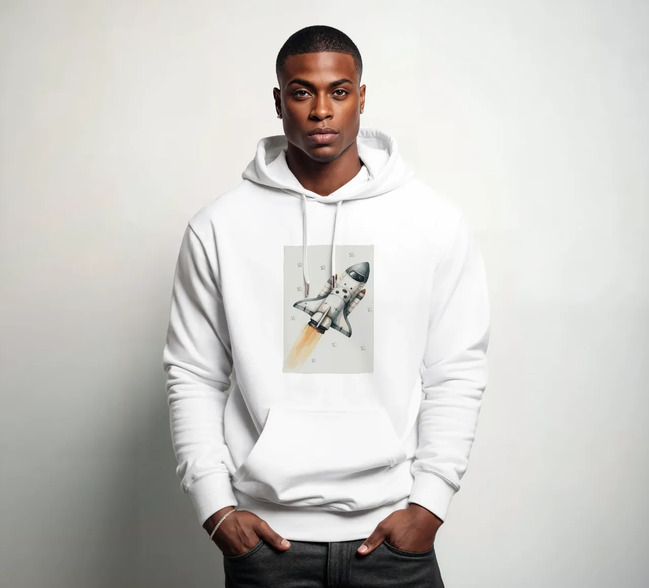 Lancio dello Space Shuttle felpa con cappuccio da bazi