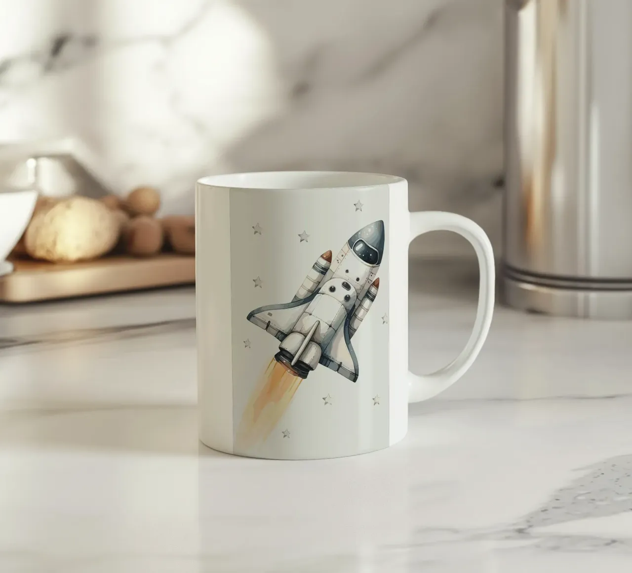 Lancering spaceshuttle keramische mok van bazi