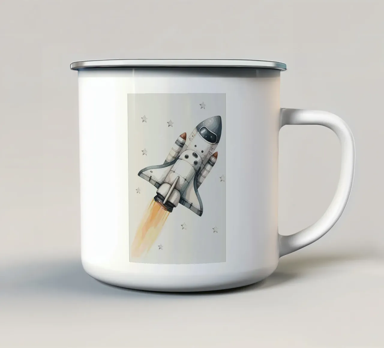 Lancio dello Space Shuttle tazza in smalto da bazi