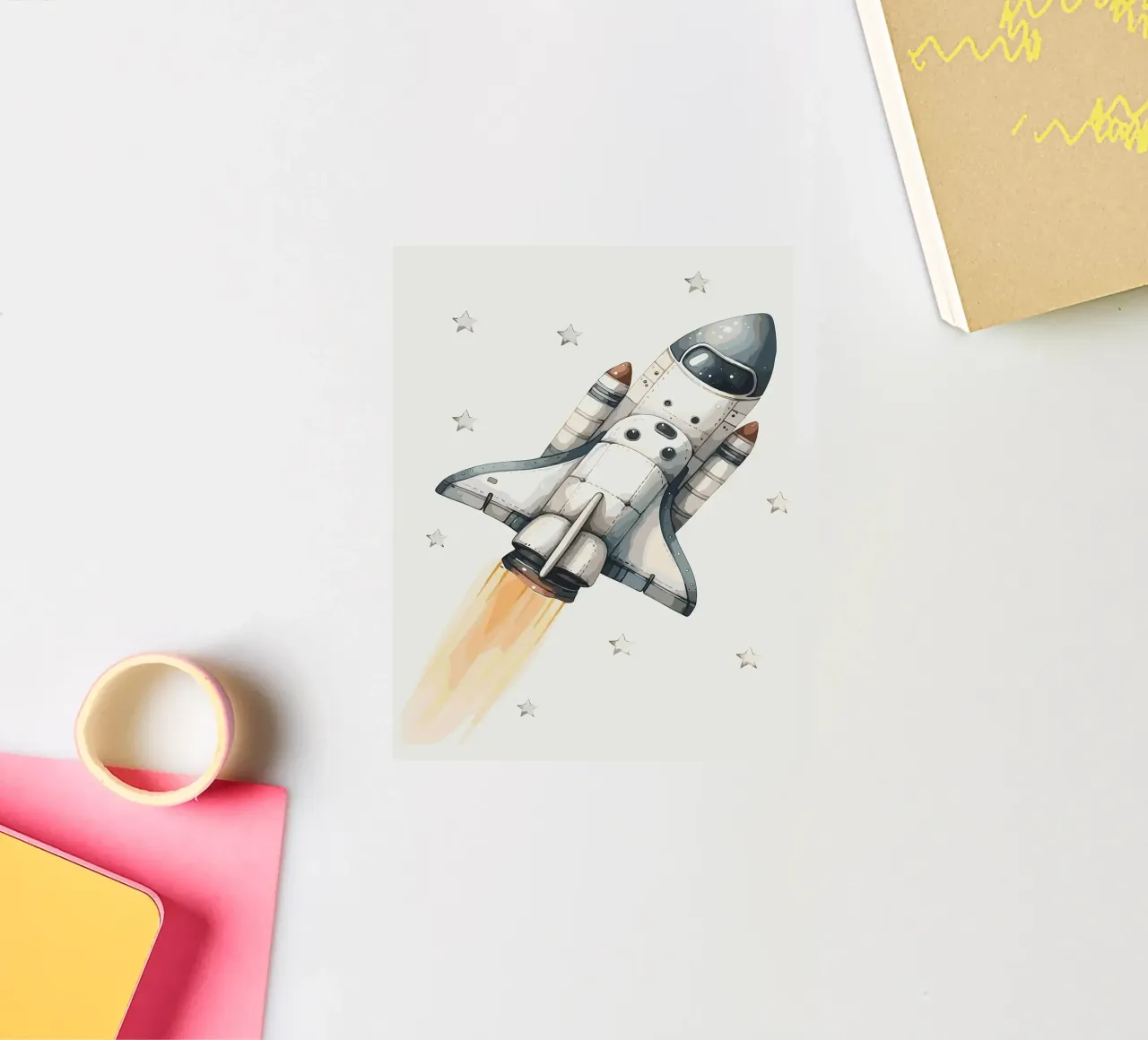Lancering spaceshuttle sticker van bazi