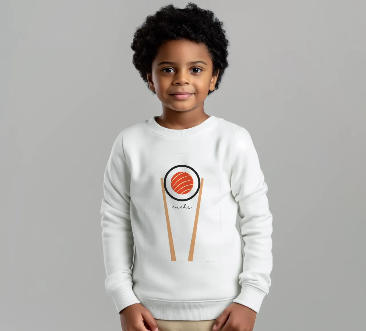 Rotolo di sushi con bacchette felpa bambino da bazi
