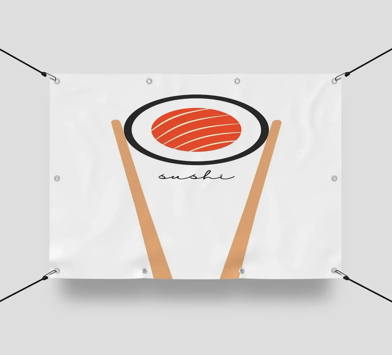 Rotolo di sushi con bacchette telo in pvc da bazi