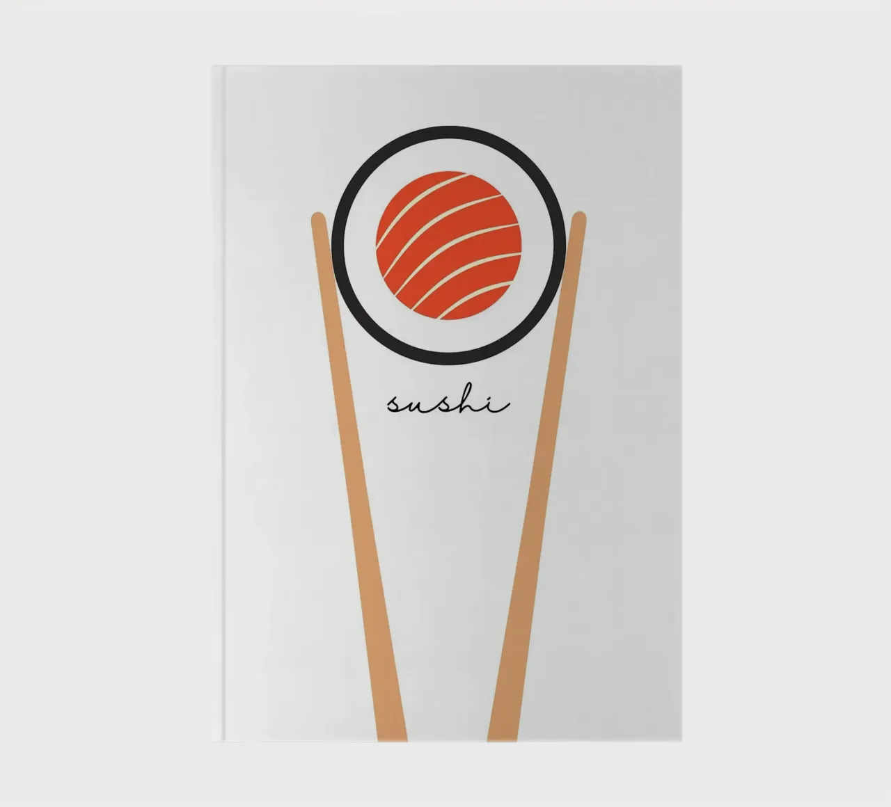 Rouleau de sushi avec baguettes carnet de notes de bazi