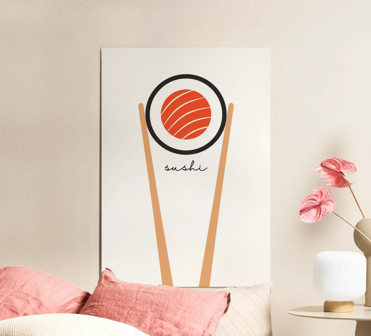 Rotolo di sushi con bacchette carta hahnemühle da bazi
