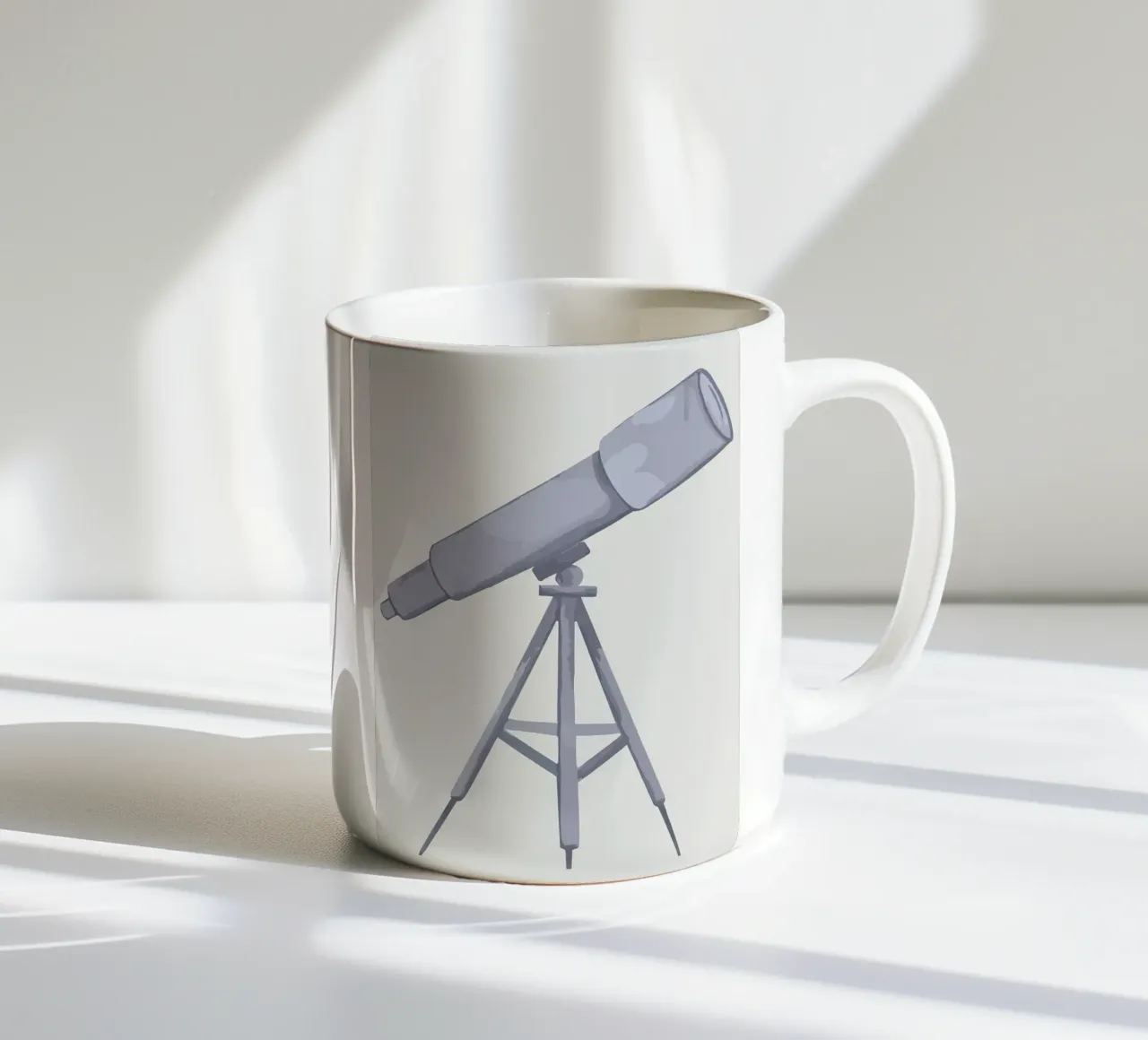 Telescopio su treppiede tazza in ceramica da bazi