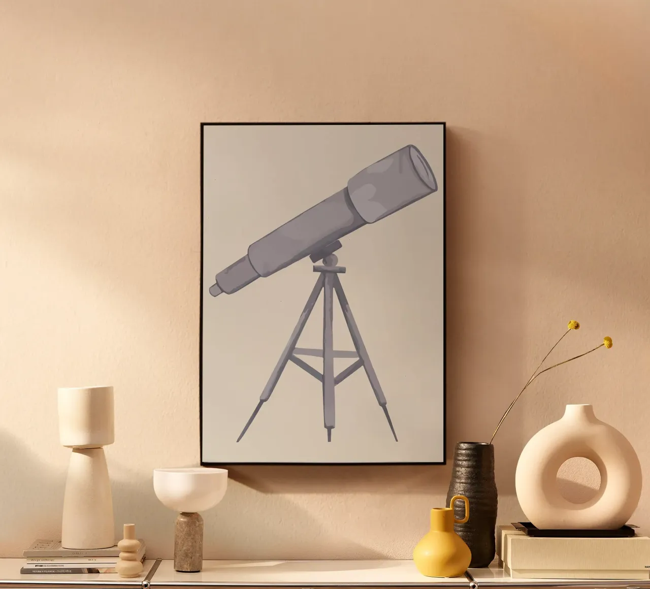 Telescopio su treppiede plexiglass da bazi