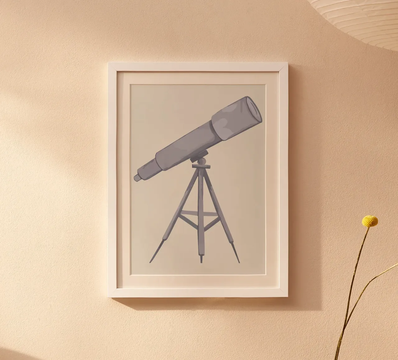 Telescopio su treppiede carta hahnemühle da bazi