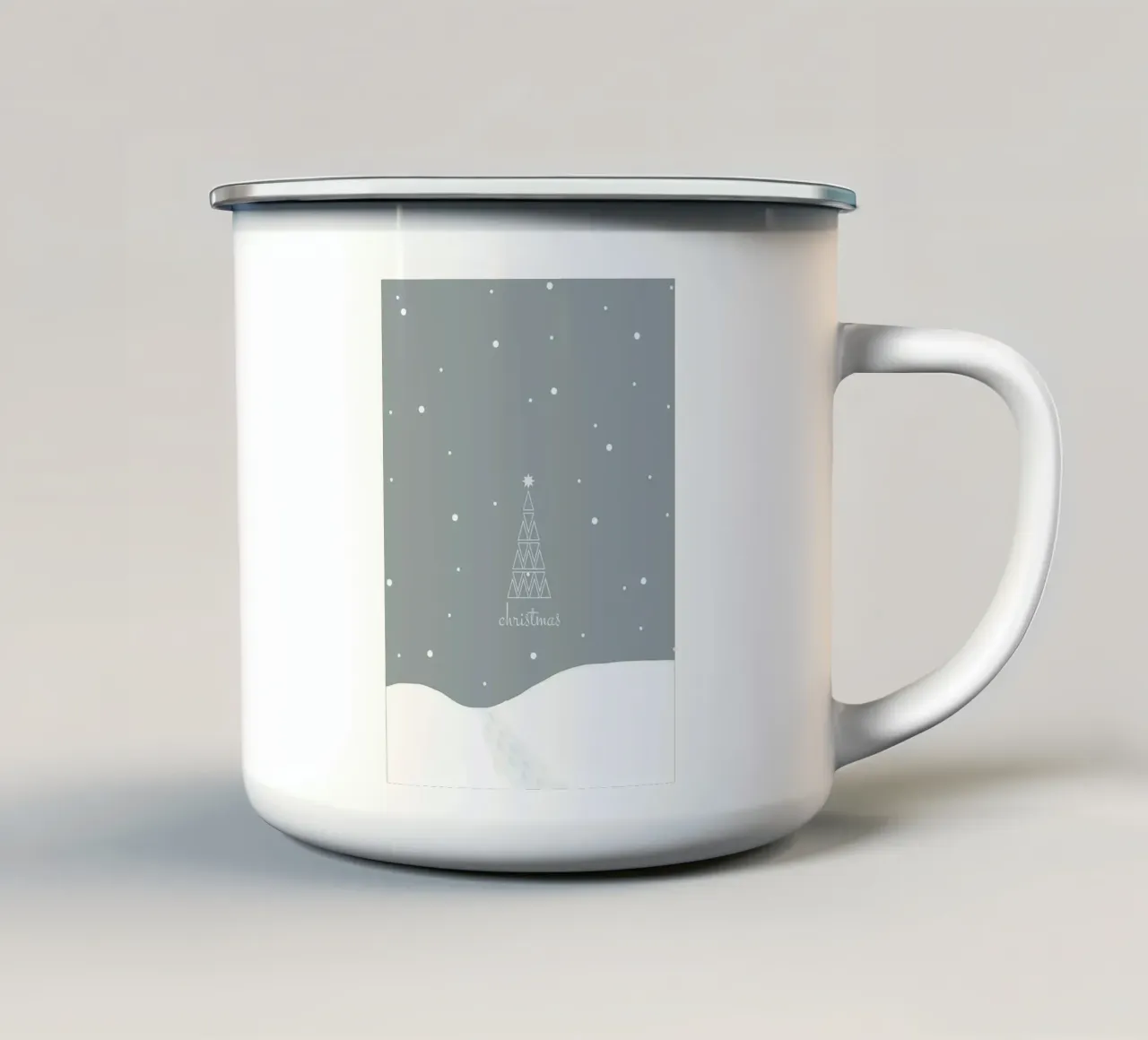 Natale innevato tazza in smalto da Nina Wolf