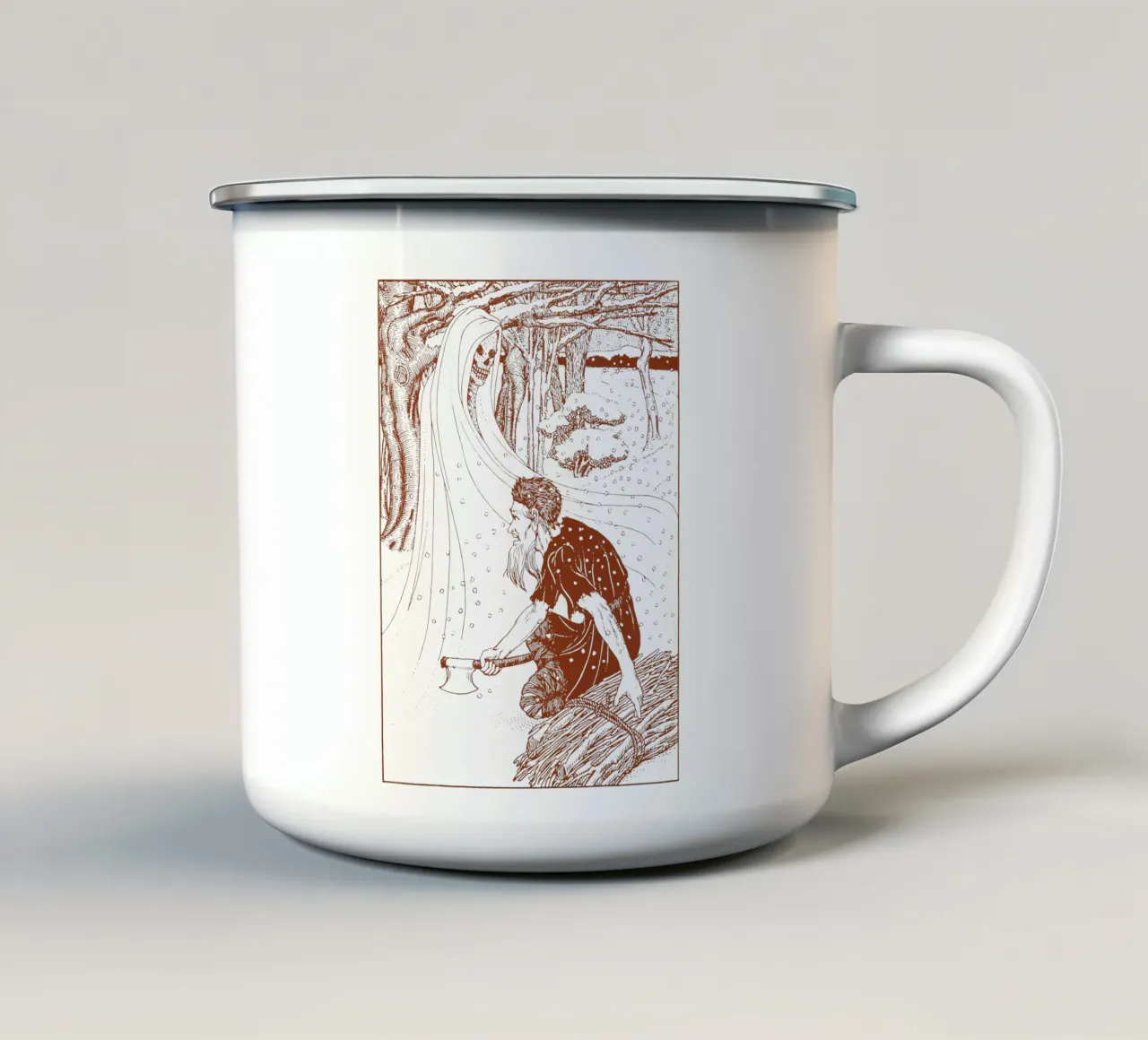 La morte e il boscaiolo tazza in smalto da Doa Project