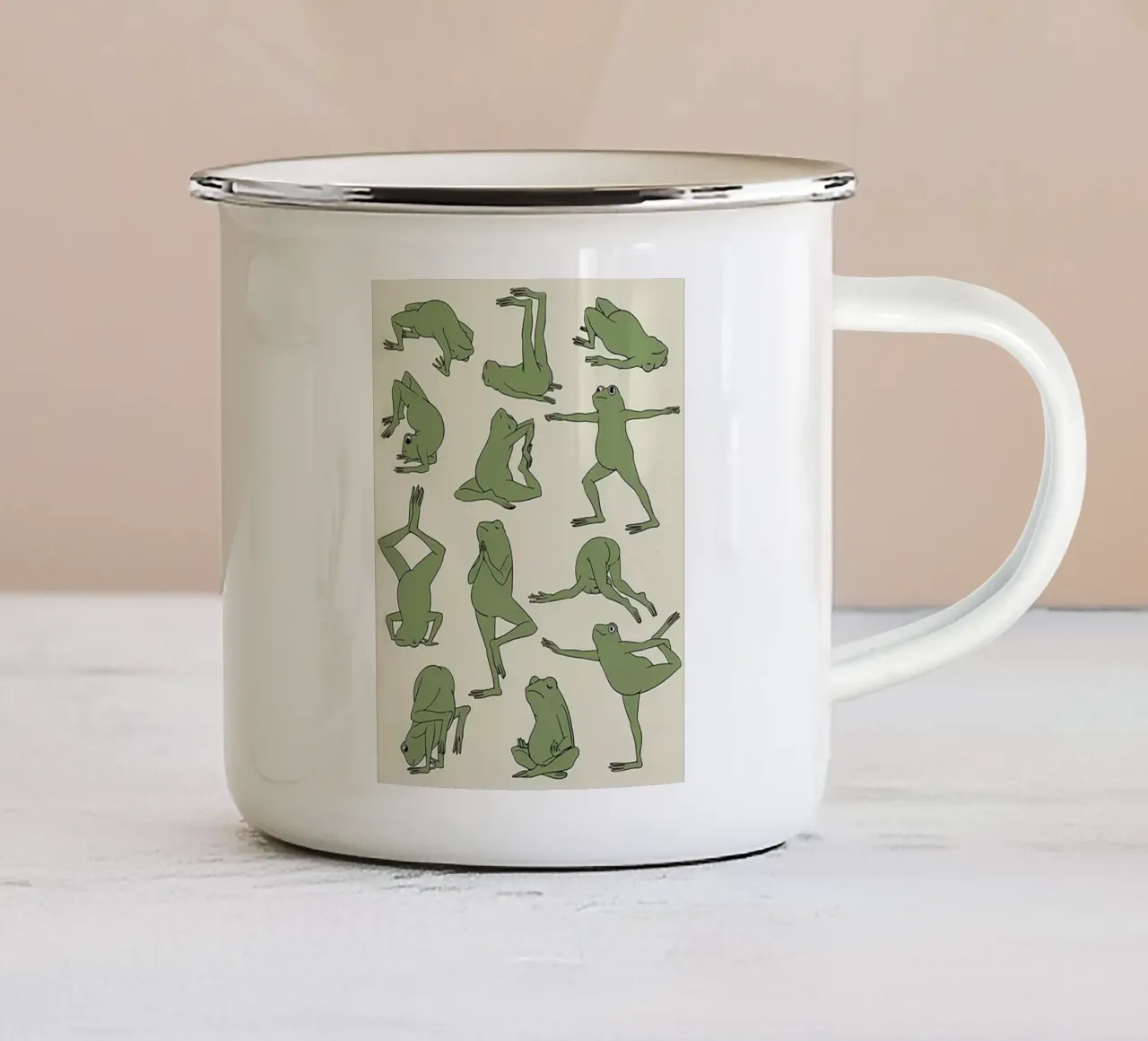 Cute Frog Yoga tazza in smalto da Jasonheeran