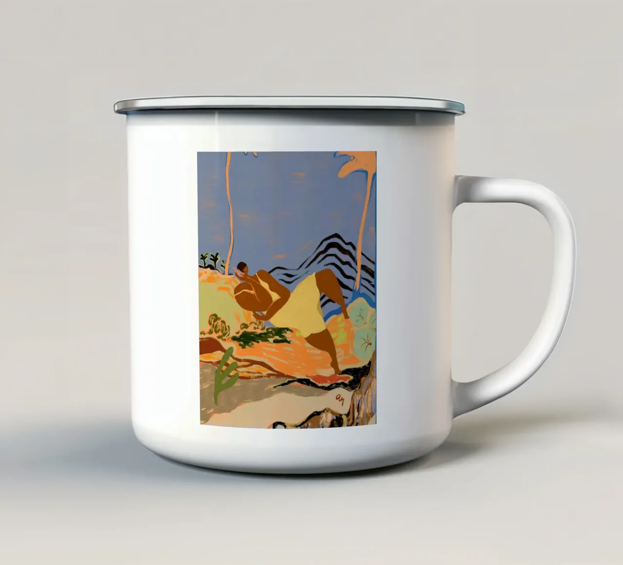 Ciao dall'altro lato tazza in smalto da Arty Guava