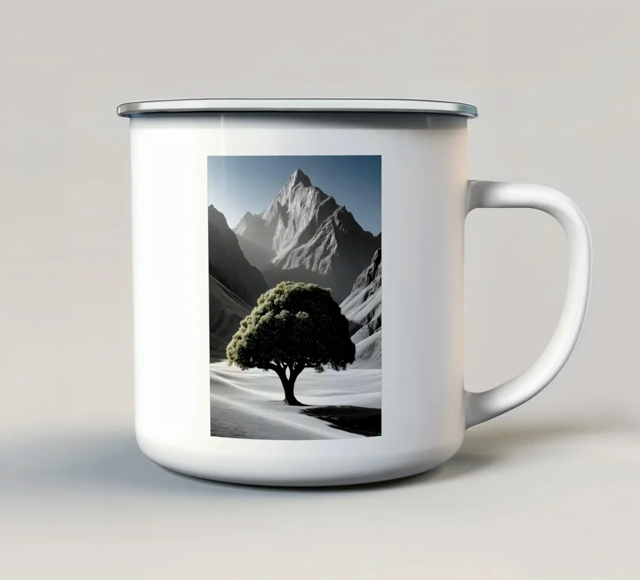 Solitudine in contrasto tazza in smalto da luxi&lace