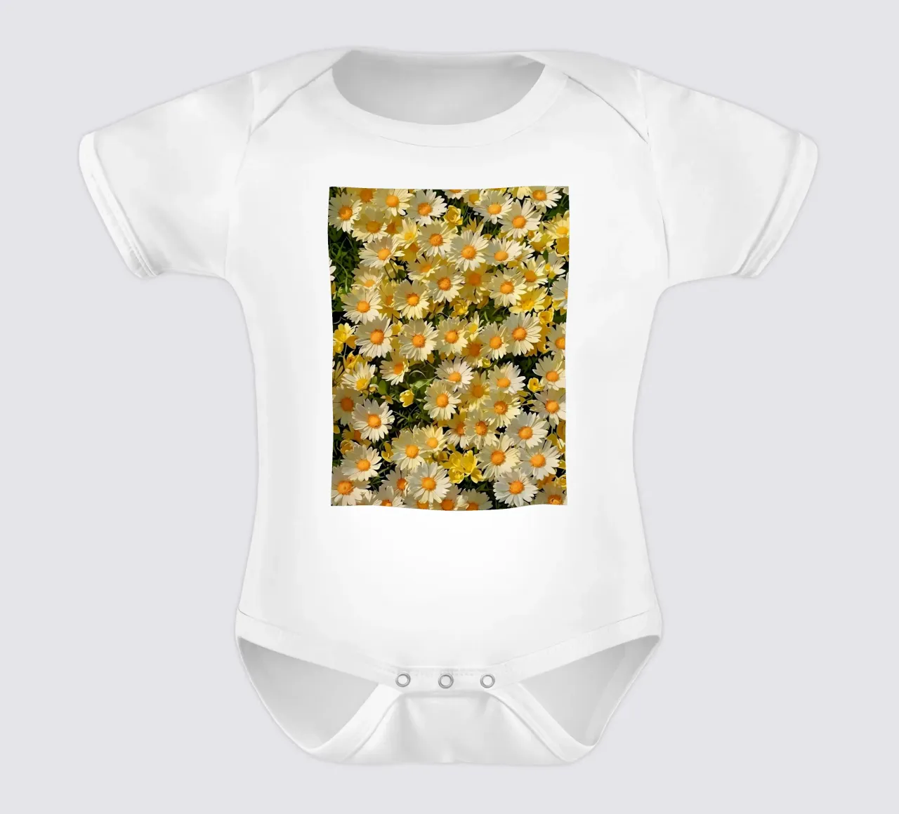 Campo di margherite assolate body neonato maniche corte da luxi&lace