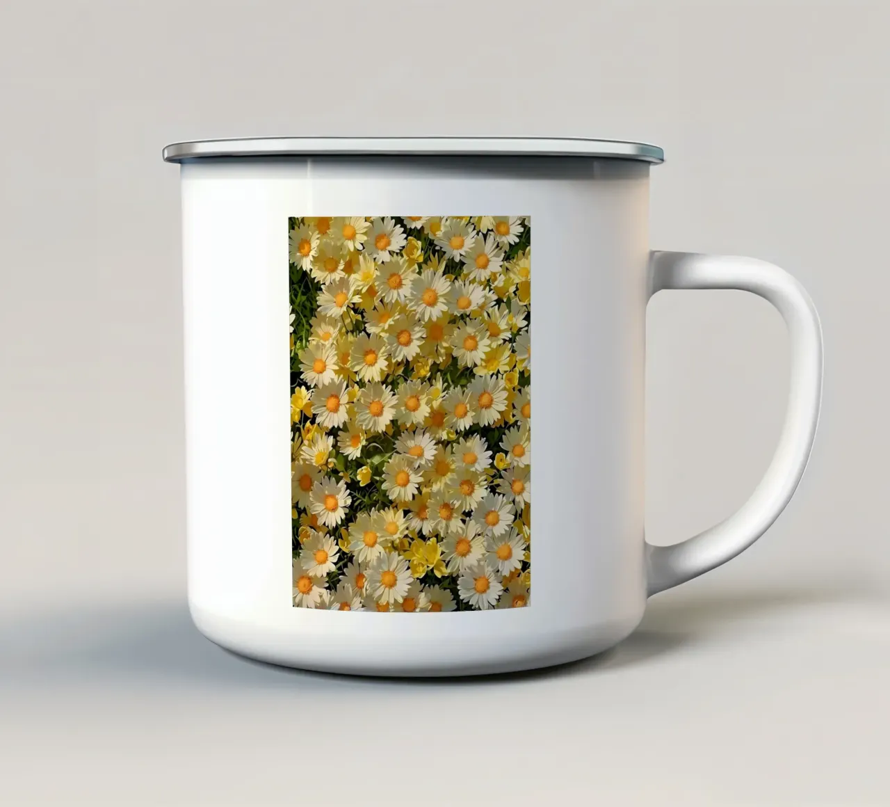 Campo di margherite assolate tazza in smalto da luxi&lace