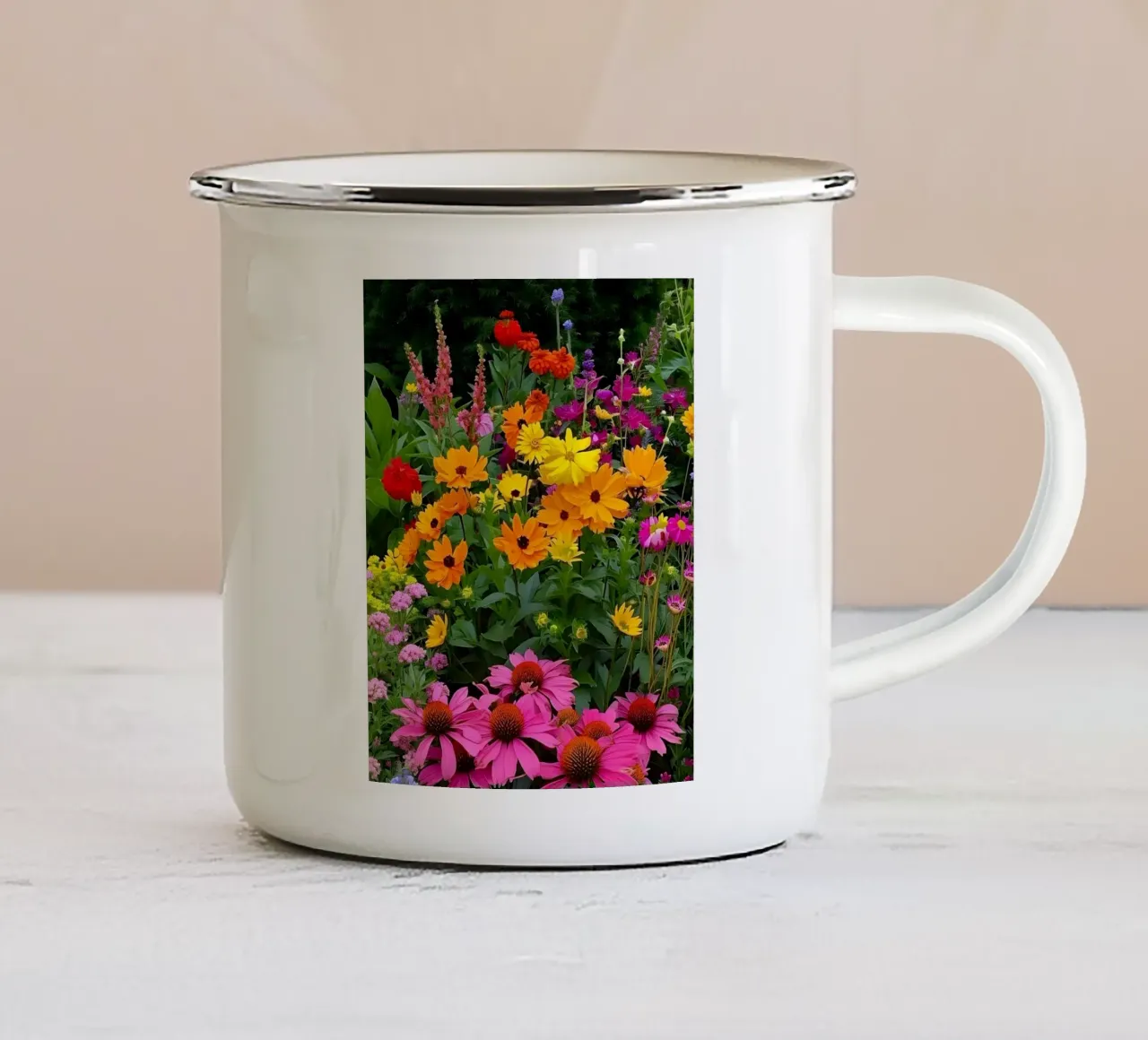 Gioia del giardino tazza in smalto da luxi&lace