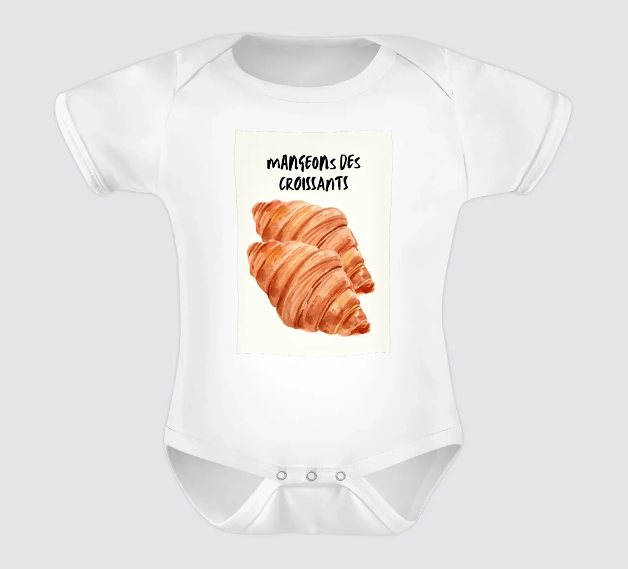 Mangeons Des Croissants body neonato maniche corte da Tory