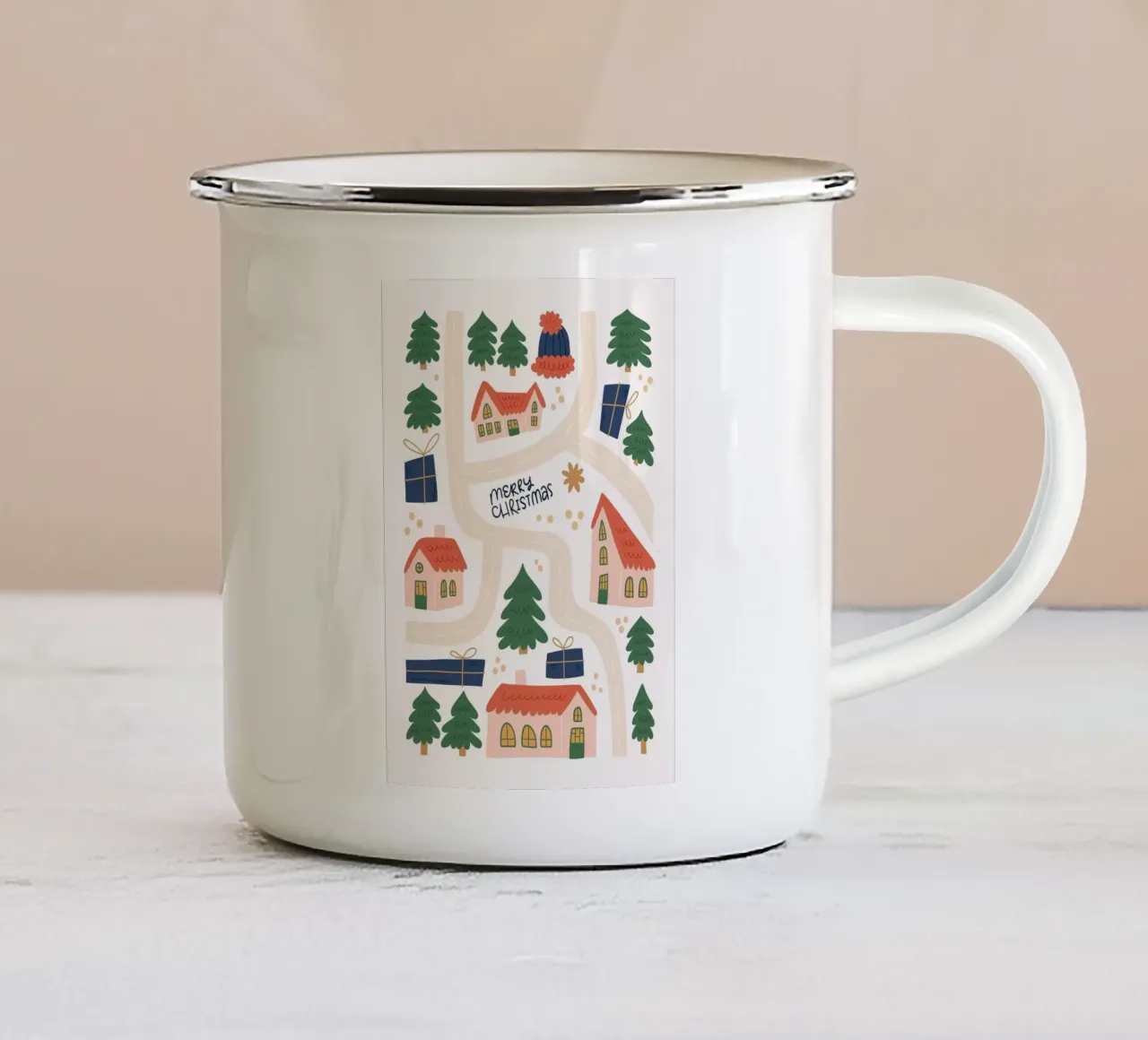 Poster natalizio di Meery tazza in smalto da Tory