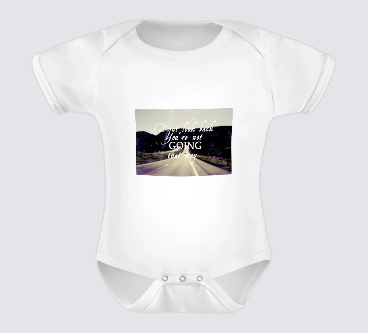 Dont Look Back body neonato maniche corte da Vintage Skies