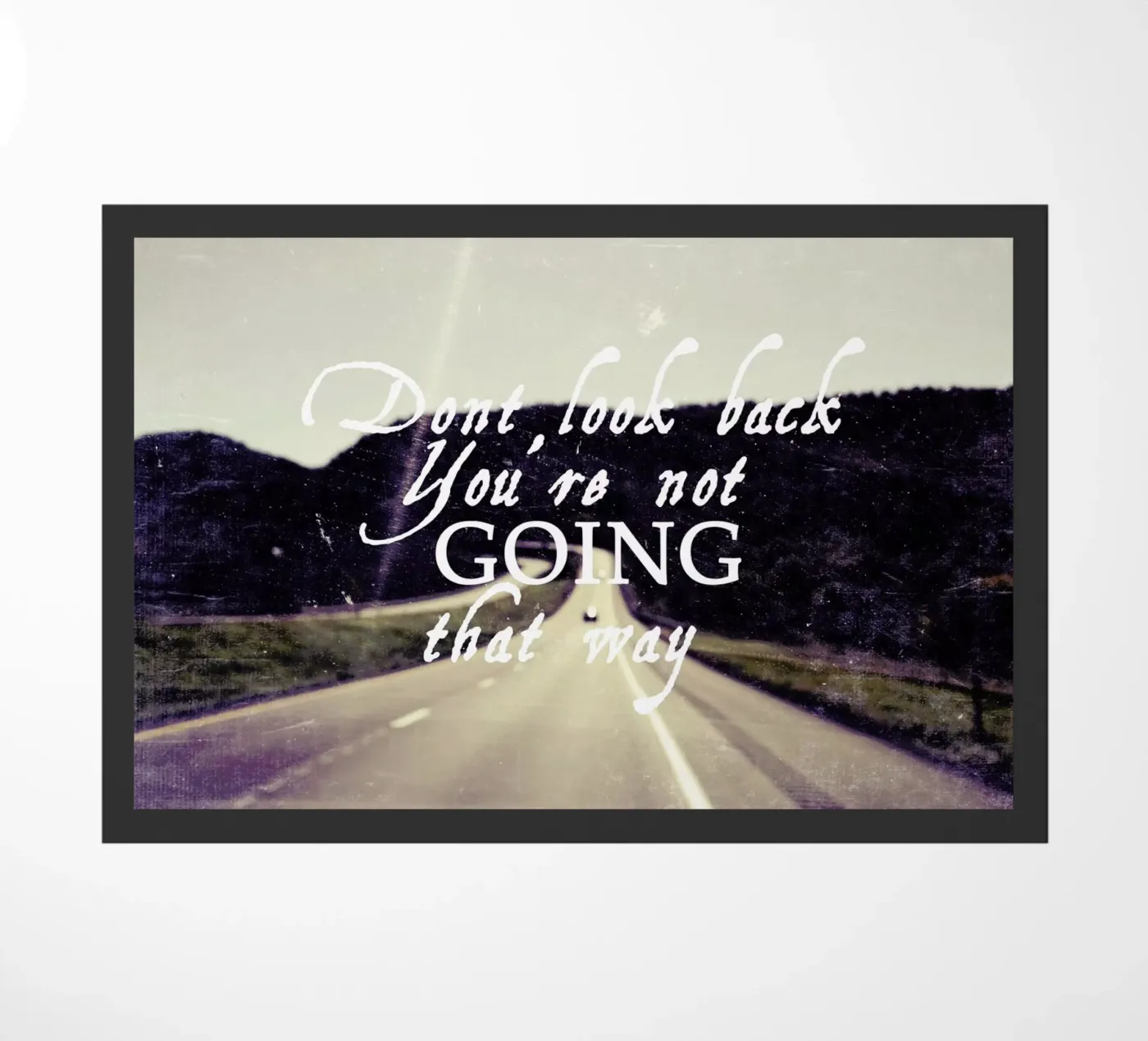 Dont Look Back doormat by Vintage Skies