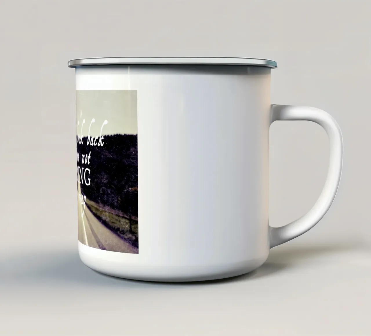 Dont Look Back tazza in smalto da Vintage Skies