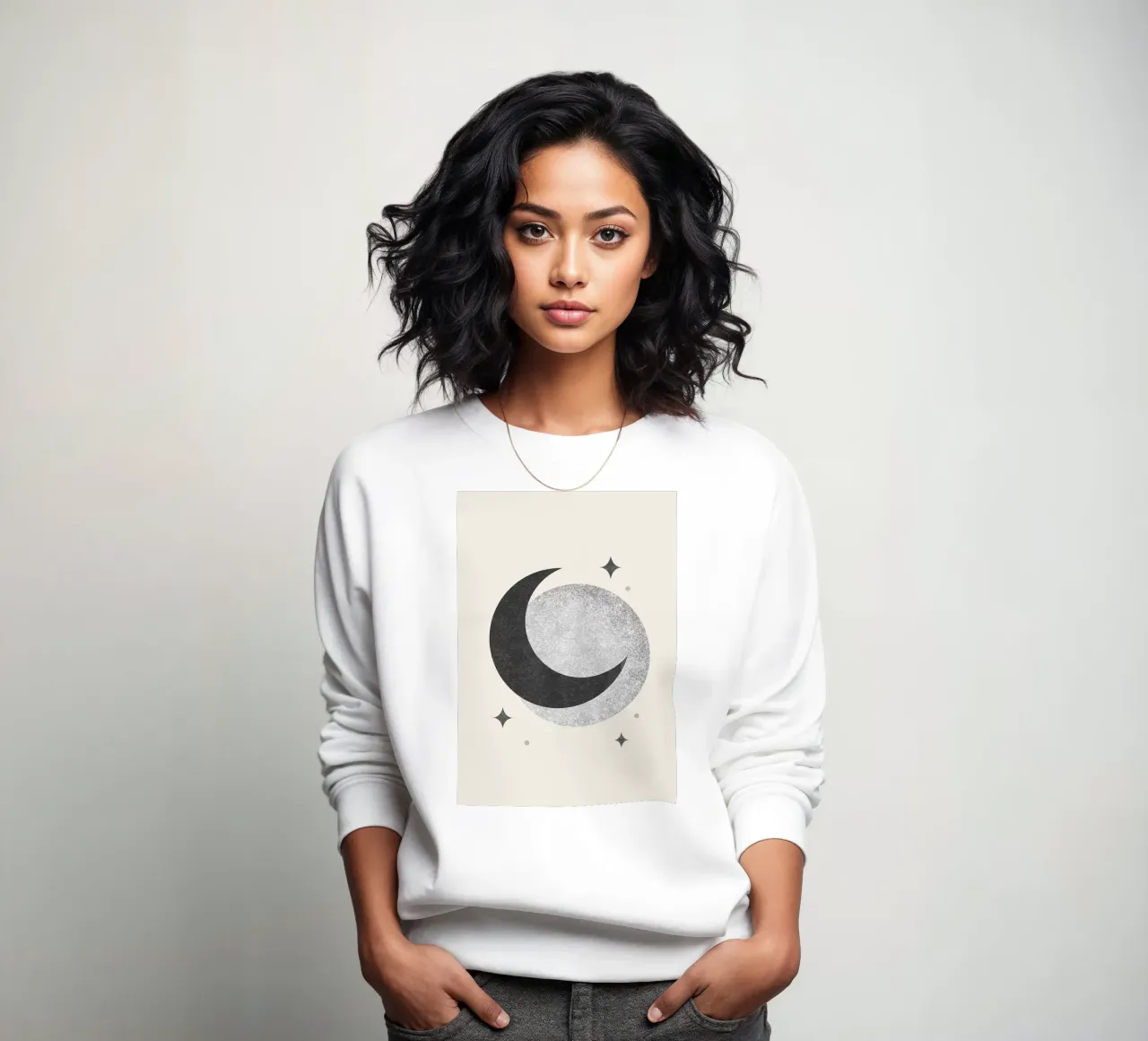 Luna a mezzaluna Nero Bianco felpa da Tory