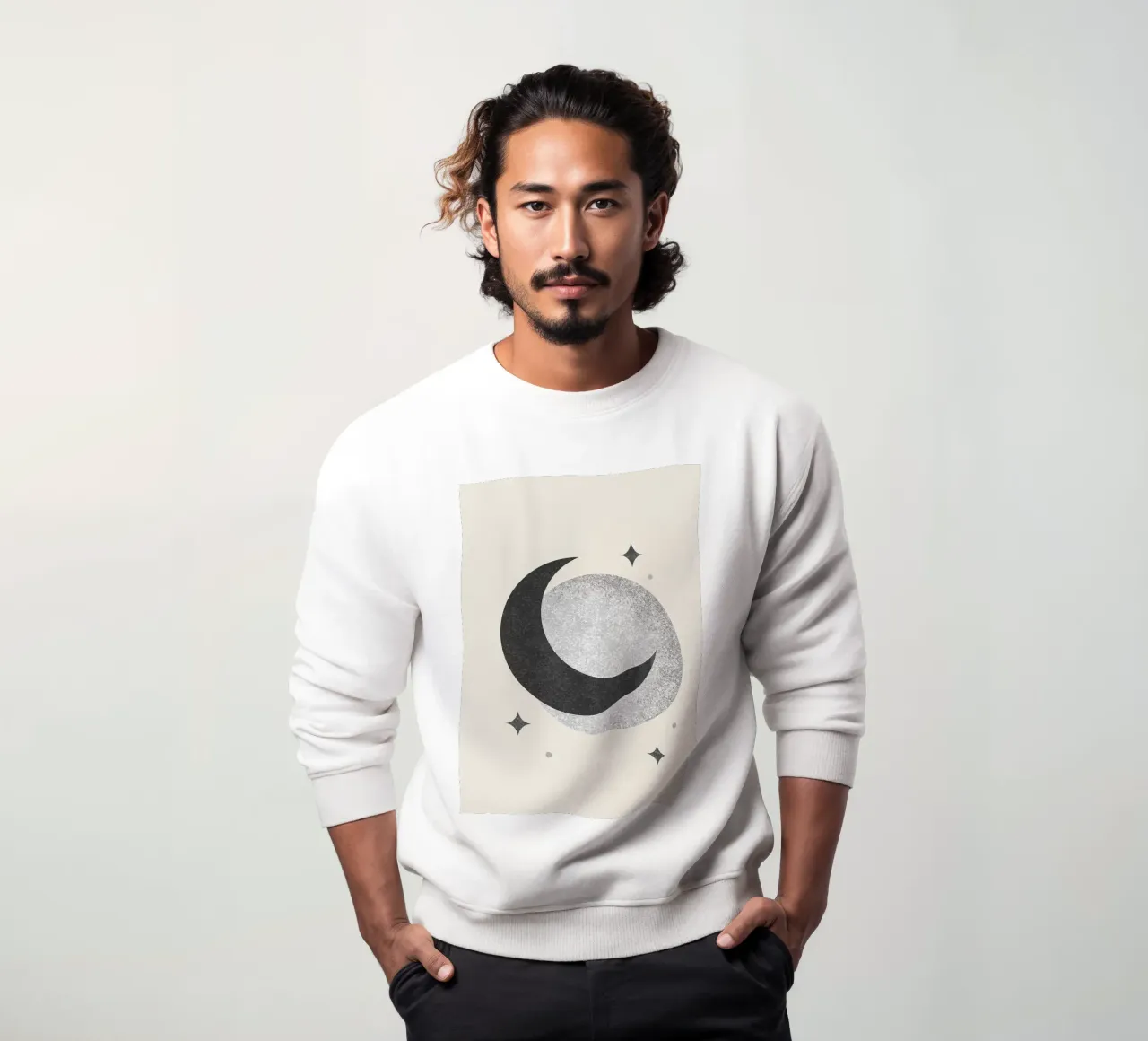 Luna a mezzaluna Nero Bianco felpa da Tory