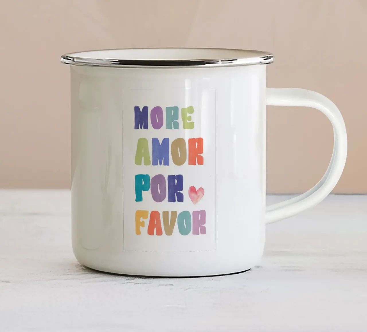 Più amore per favore tazza in smalto da Tory