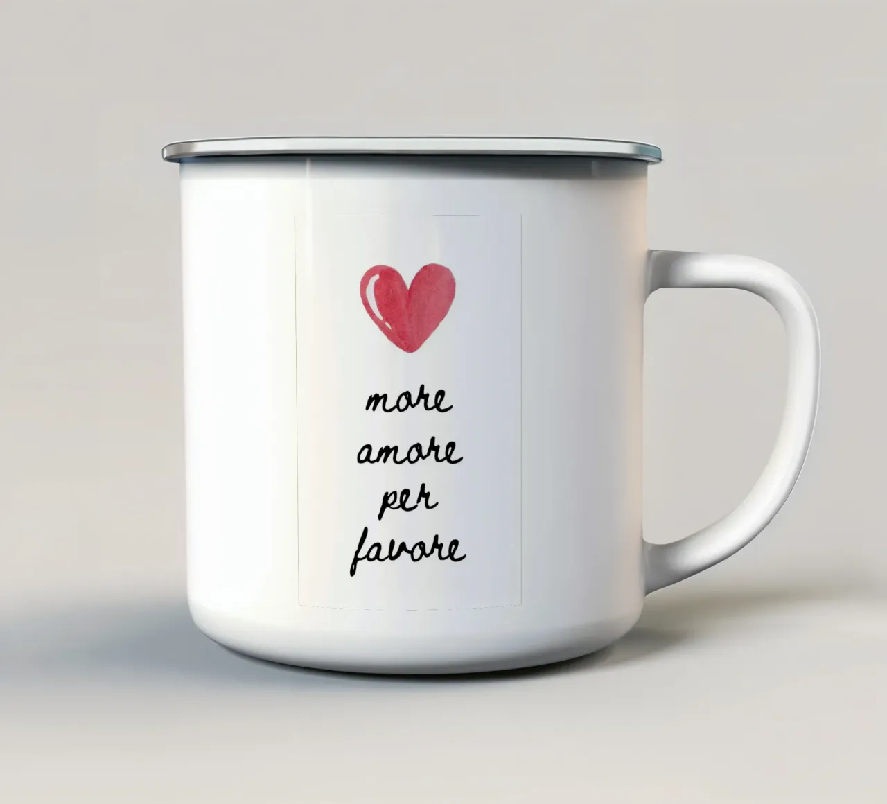 Più amore per favore tazza in smalto da Tory