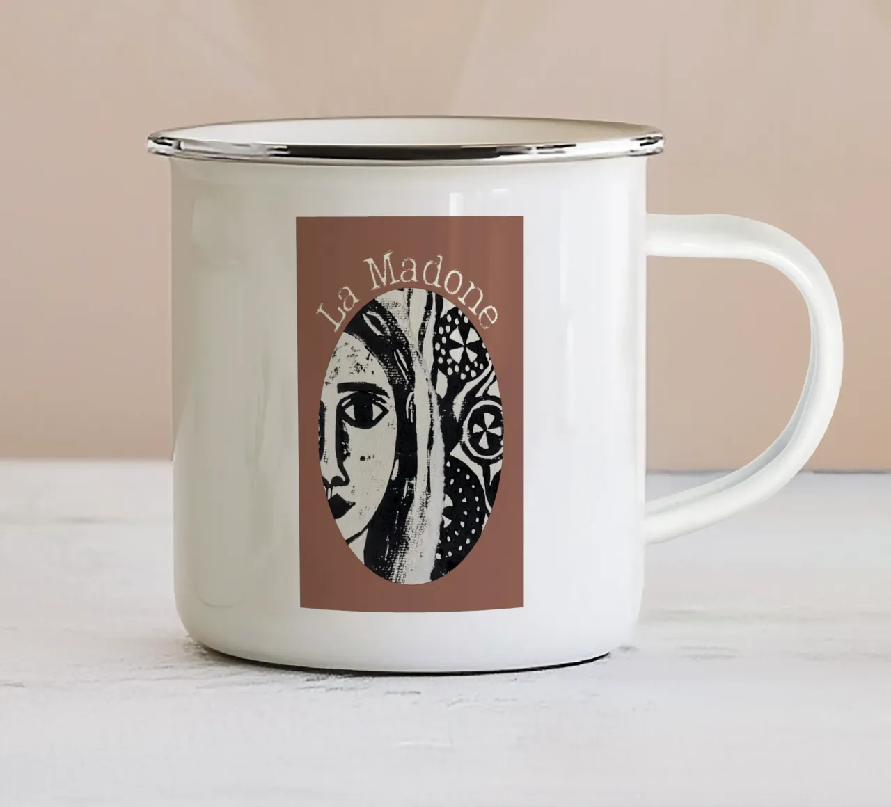 La Madone tazza in smalto da apoplasticienne