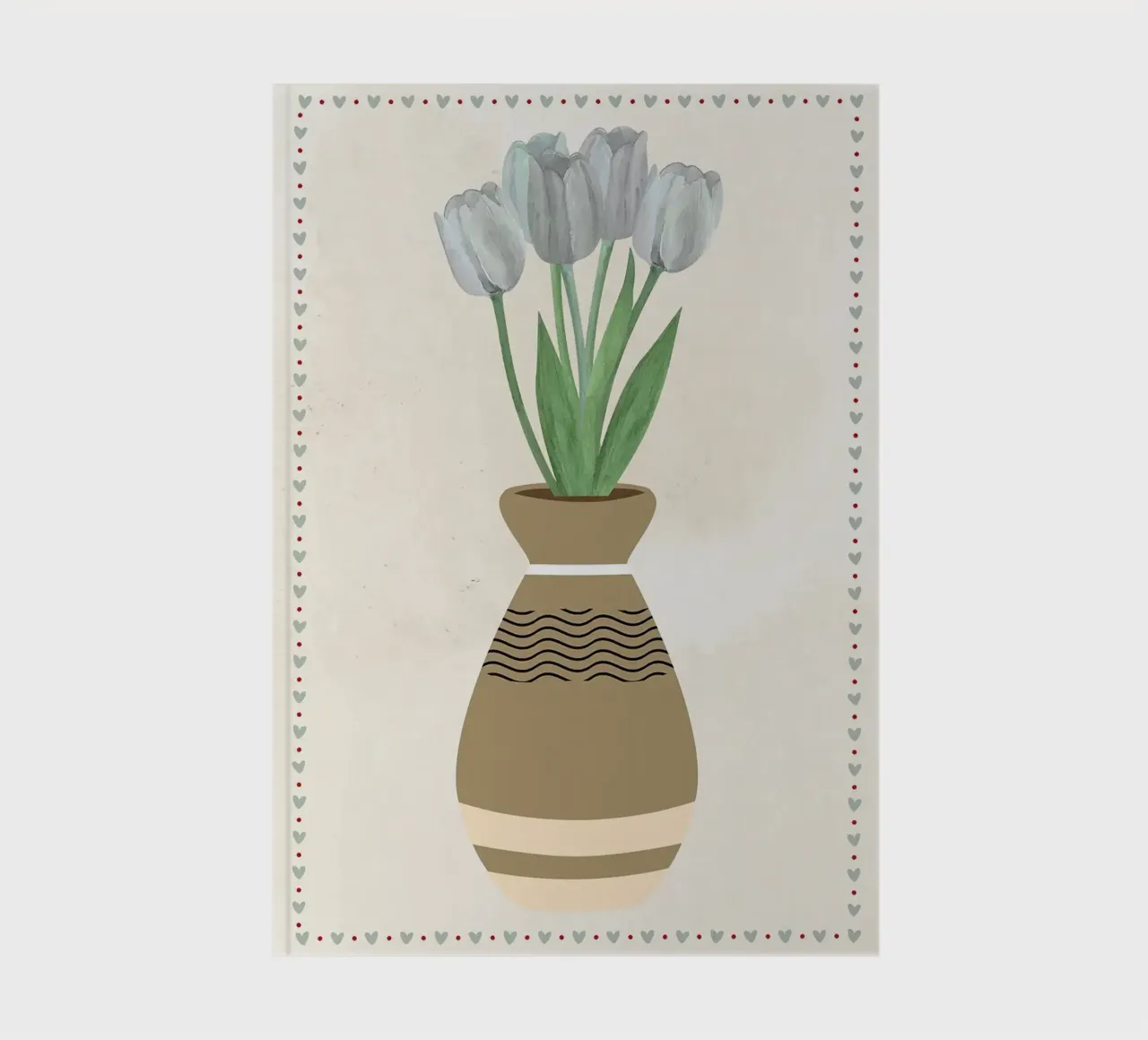 Tulips in Vase with Heart Border notebook by bazi