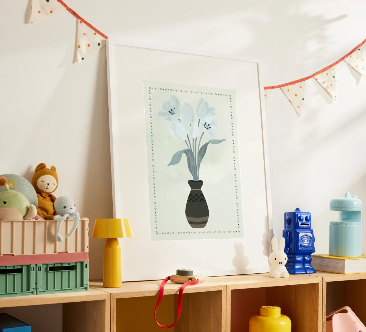 Tulipani in vaso con bordo a cuore carta hahnemühle da bazi