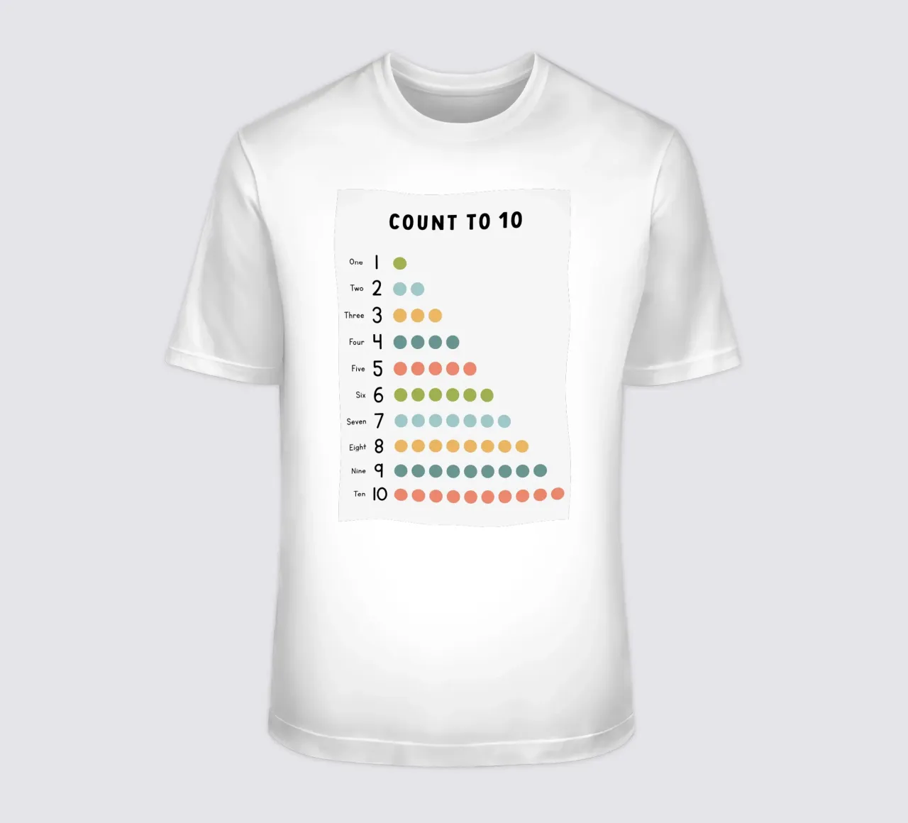 Contare fino a 10 Grafico didattico t-shirt da bazi