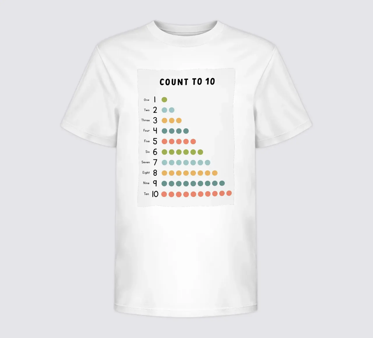 Contare fino a 10 Grafico didattico t-shirt bambini da bazi