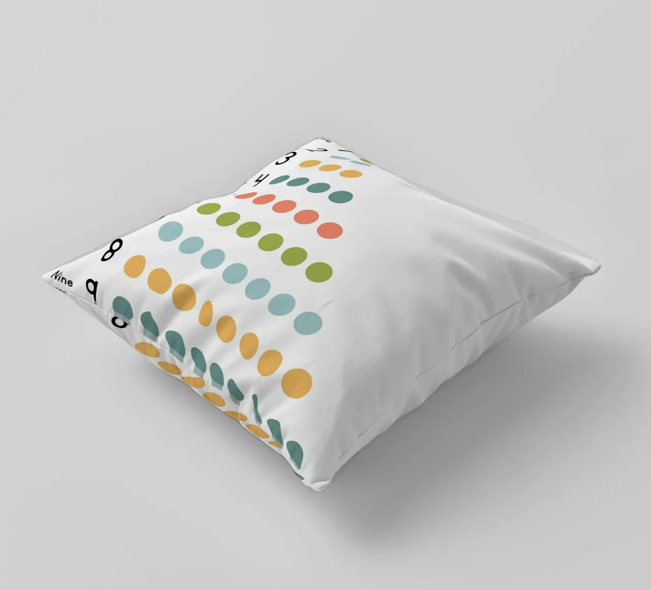 Contare fino a 10 Grafico didattico cuscino da bazi