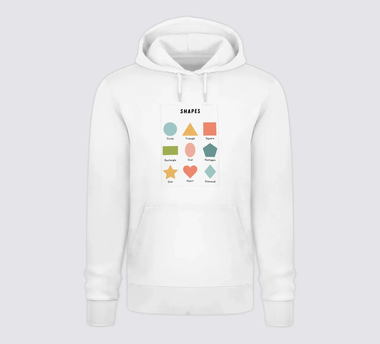 Grafico delle forme di base felpa con cappuccio da bazi