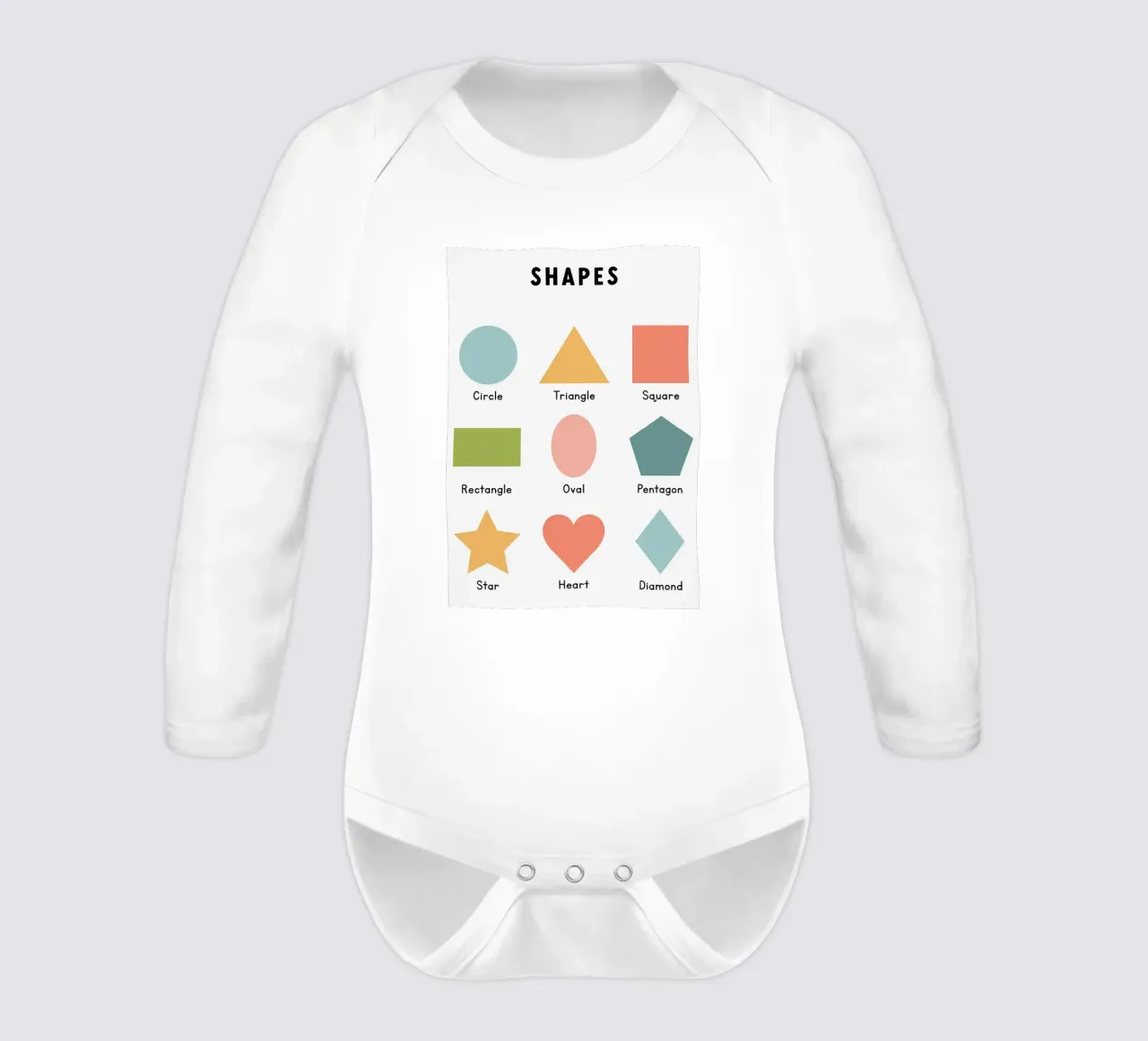 Grafico delle forme di base body neonato maniche lunghe da bazi