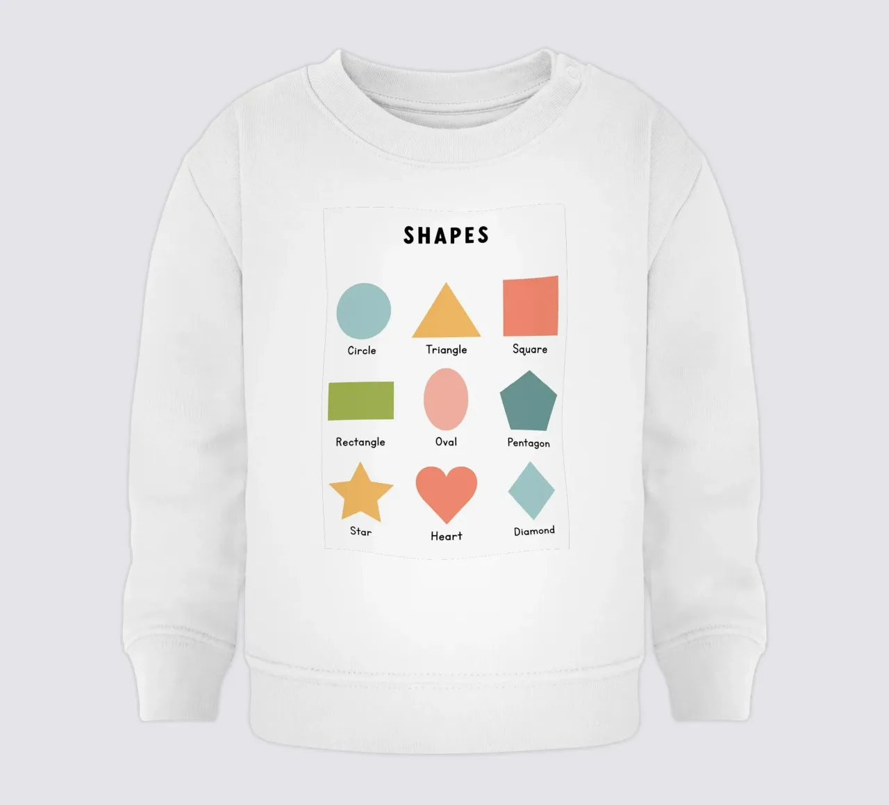 Grafico delle forme di base felpa neonato da bazi