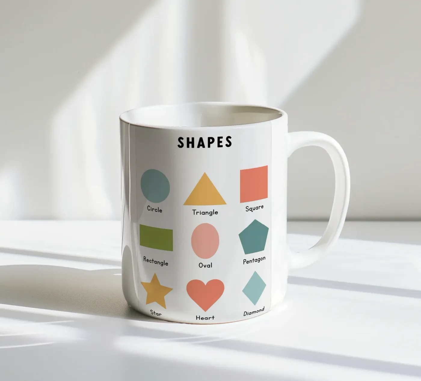 Basic Shapes Chart Keramik Tasse von bazi